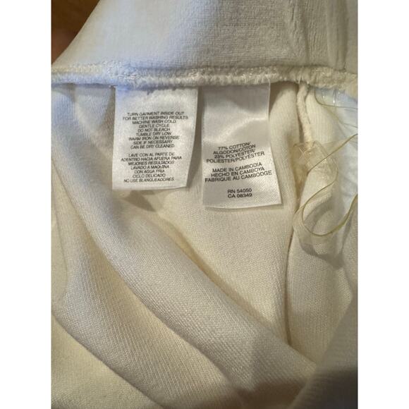 Jones New York Signature Medium Cream Velour track suit set snap front jacket - Picture 7 of 10